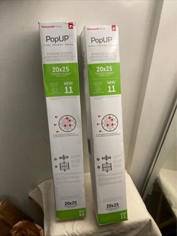 Open BoxSet Of 2 Honeywell PopUp 2025 Furnace Air Cleaner Filter MERV 11 20x25x6