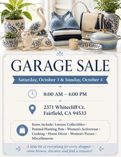 Garage Sale 10/3 - 10/4