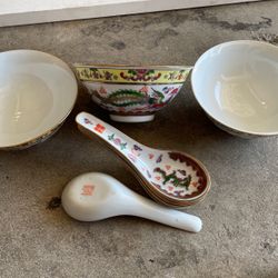 China Soup Bowl And Spoon Set 