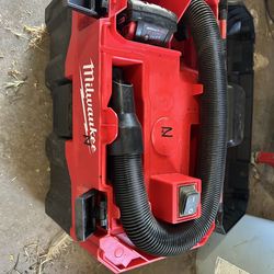 Milwaukee M18 2 gallon dry and wet cordless vacuum cleaner.