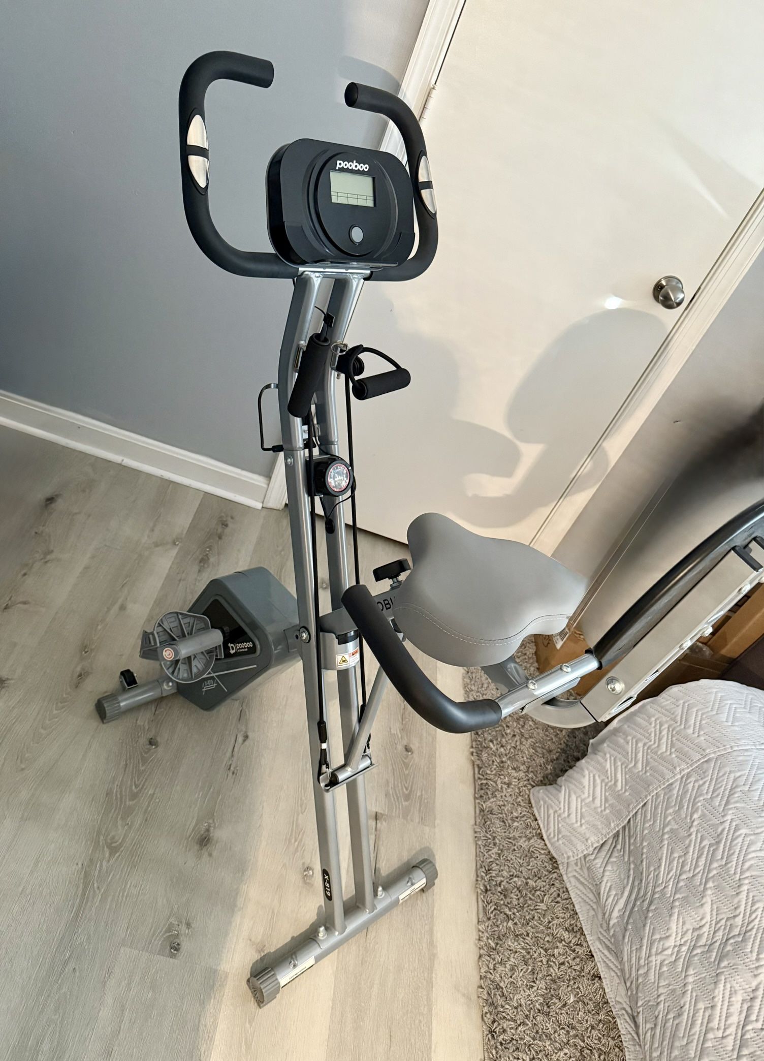 Exercise stationary foldable bike