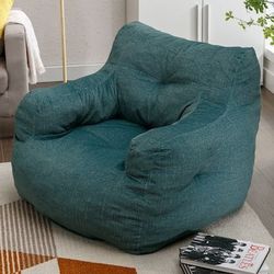 NEW Mint Green Bean Bag Chair with Armrests Lazy Sofa Soft Tufted Comfy Couch Chair Stuffed High-Density Foam