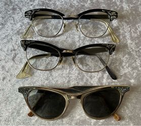 3- 1950s Cat Eye Glasses