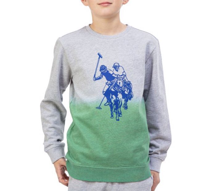 U.S. Polo Assn. Boys Dip Dye Crewneck Sweatshirt Large