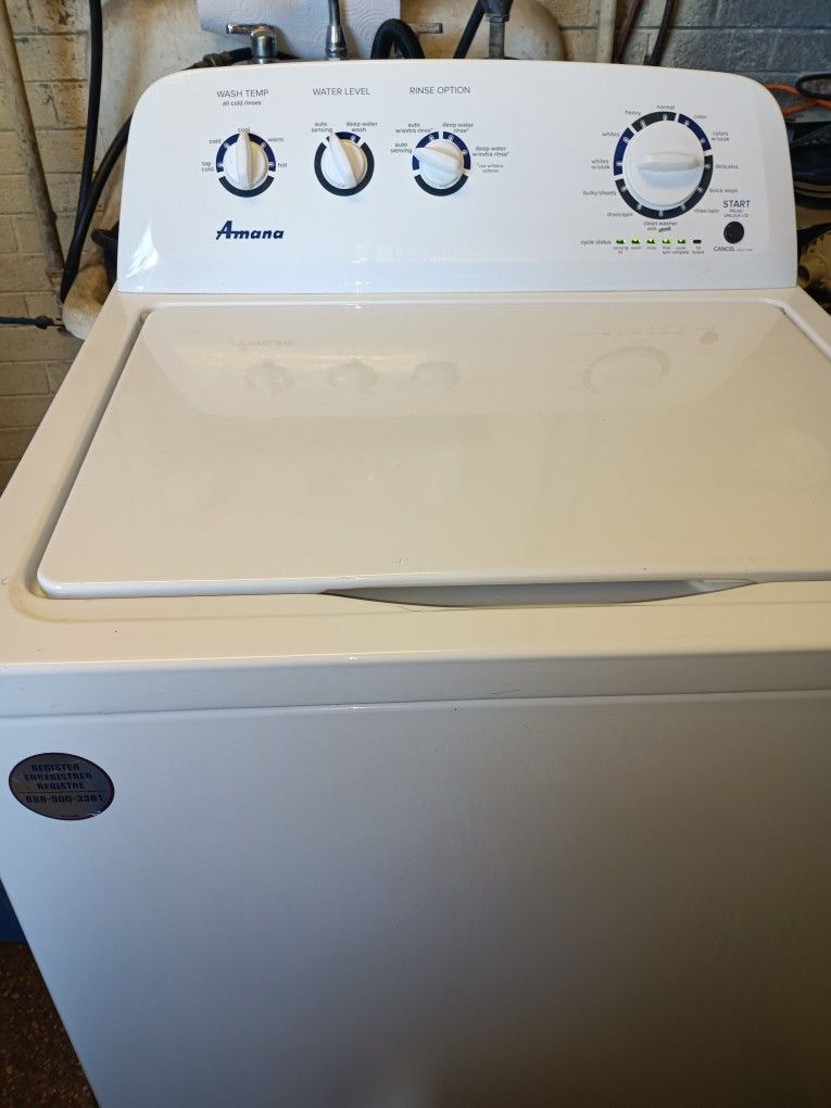 Like New Heavy Duty Amana Washer With 3.8 Cu. Ft. Stainless Steel Tub