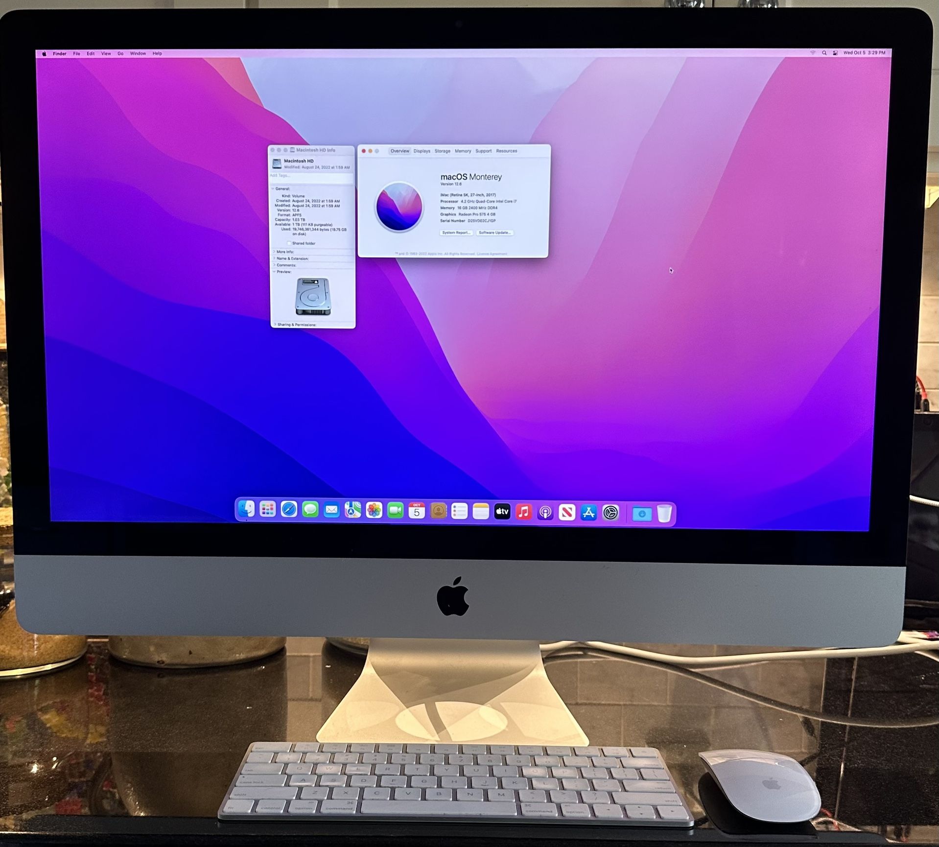 Apple iMac 27 5k Retina 1 TB SSD 2017 (Excellent Condition) for Sale in