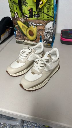 Brand New Madewell White Leather Lace-Up Sneakers