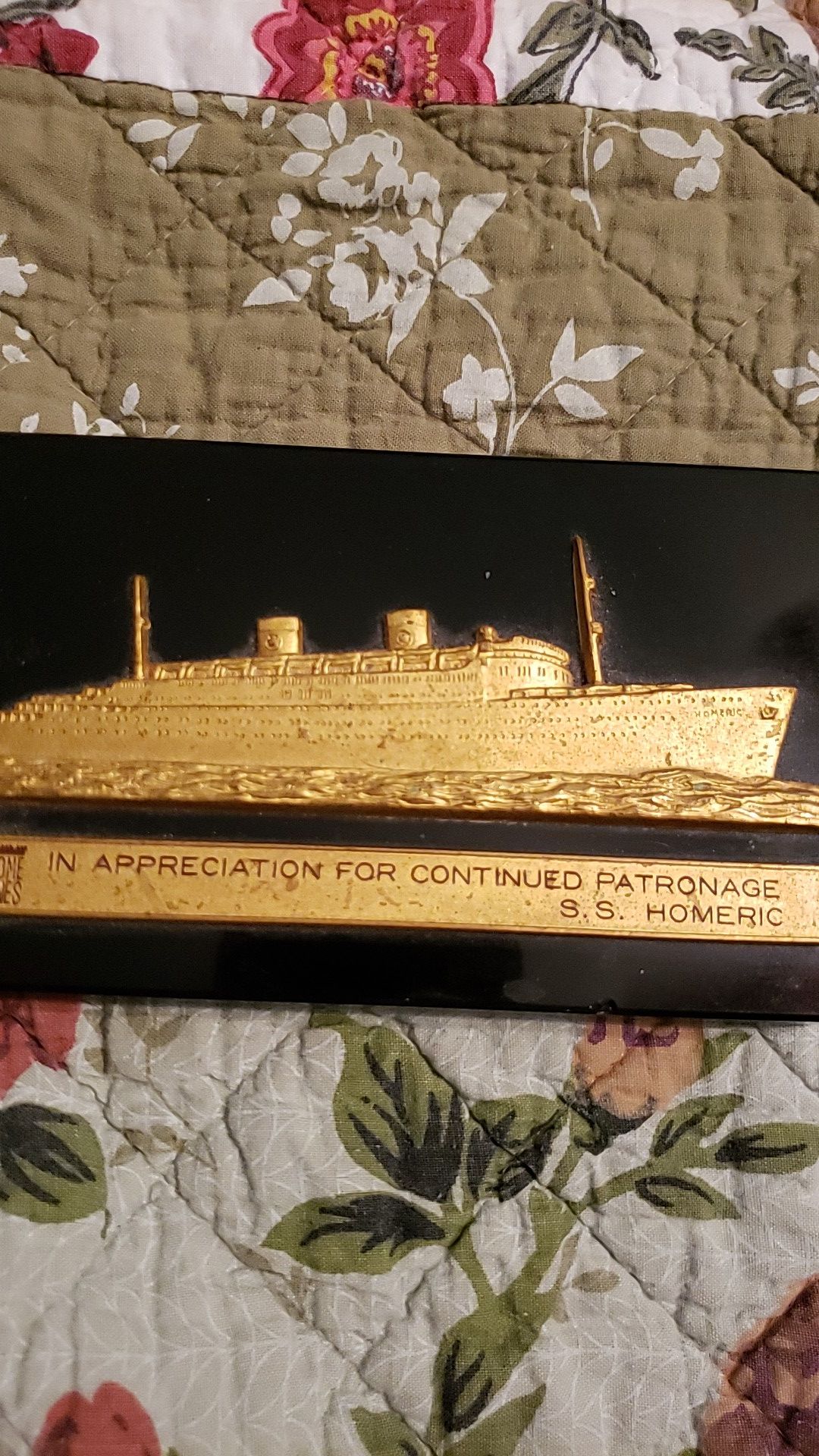 Vintage Home Lines *S.S.Homeric* Cruise Ship Bertoni Glass Paperweight *RARE*