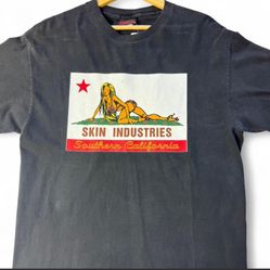 rare vintage y2k skin industries graphic girl southern california shirt 