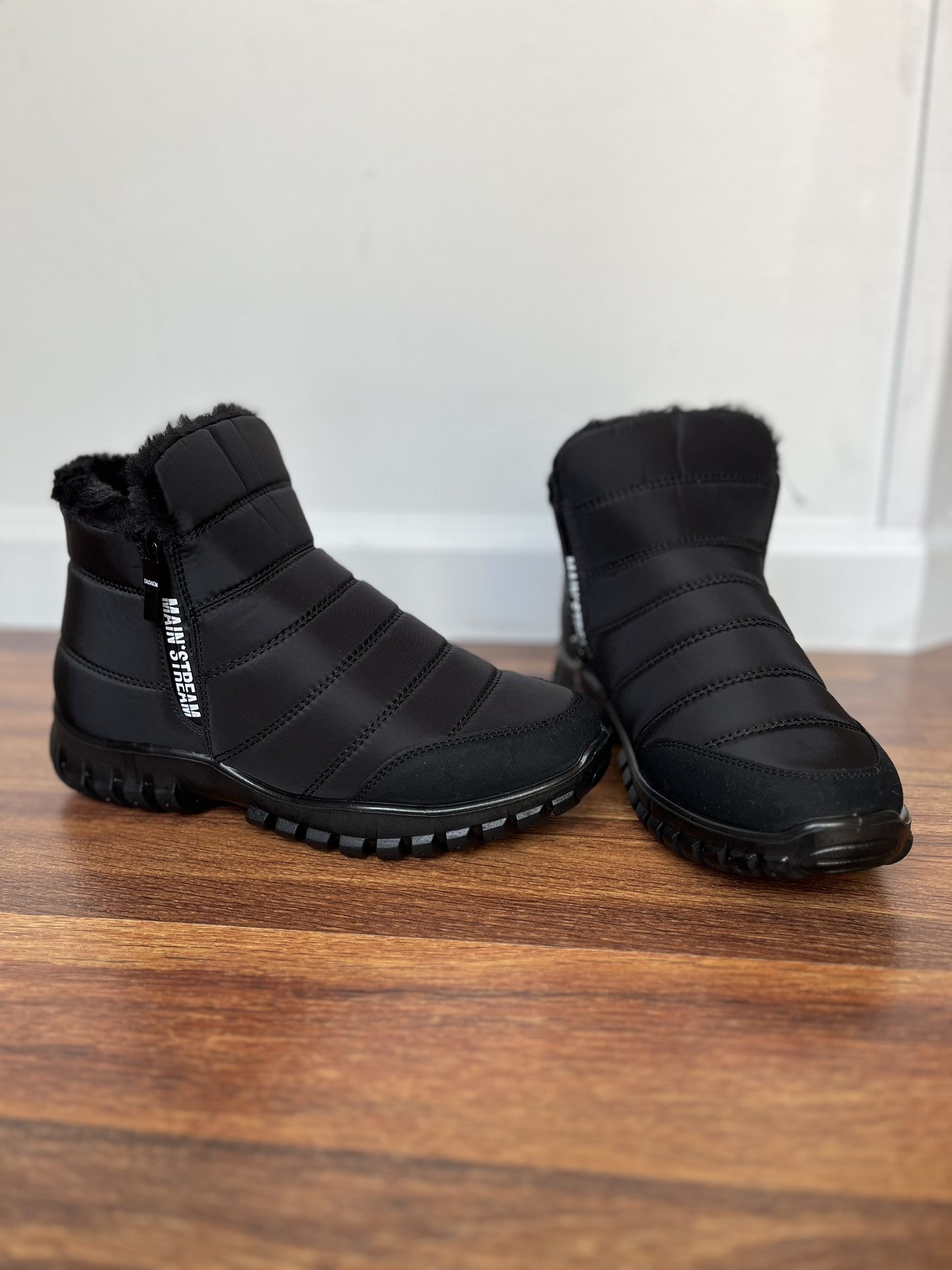 Men’s Waterproof Warm Cotton Zipper Snow Ankle Boot 