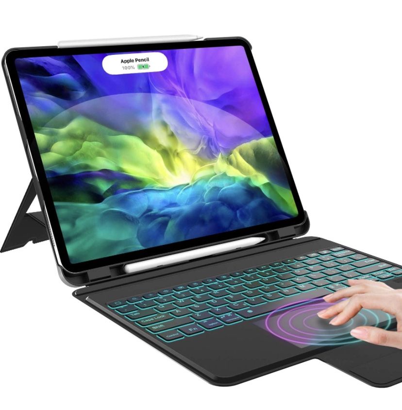 Touchpad Keyboard Case for iPad Pro 12.9 inch (4th &3rd Generation), Black