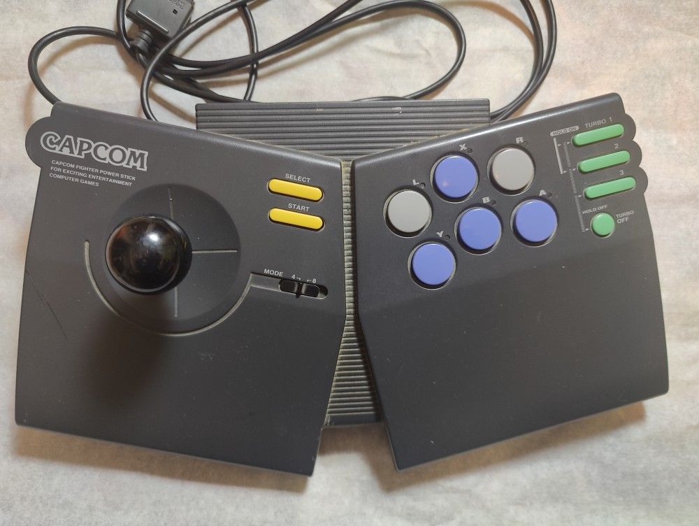 CAPCOM Power Stick Fighter Controller SNES Super Nintendo Cord Included