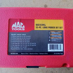 New MAC TOOLS, quick hex 33-Pc 1/4 Power bit set
SD33KL.  🔥 