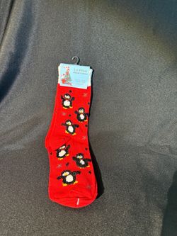 Le Prive Ladies Penguin Christmas Crew Socks