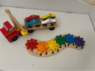 Melissa and Doug Toys Magnetic Car Loader and Rainbow Caterpillar