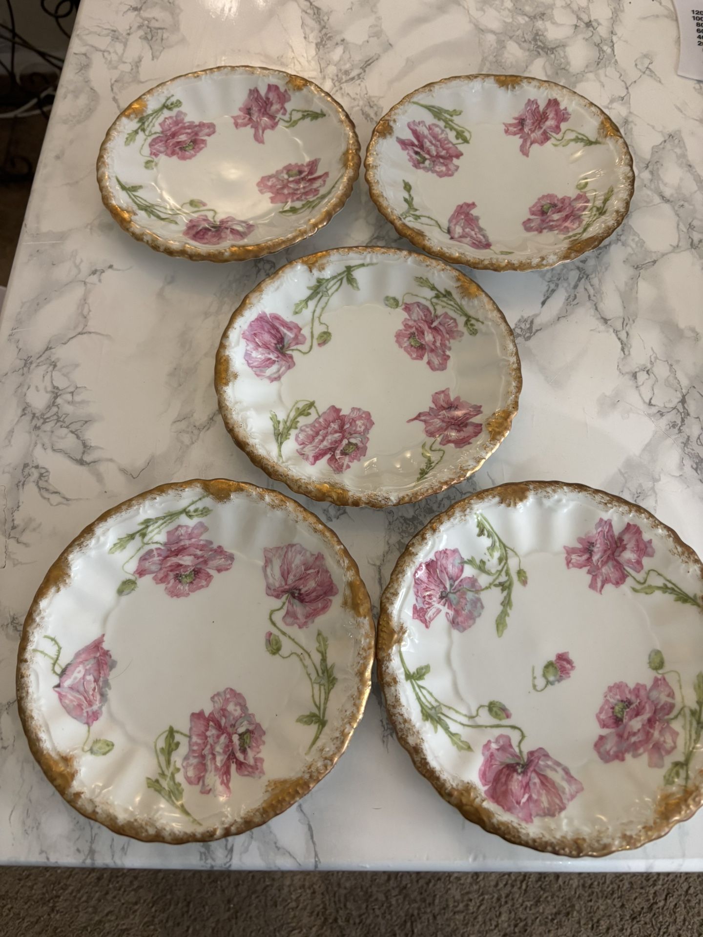 Scalloped Edged Floral Dessert Plates