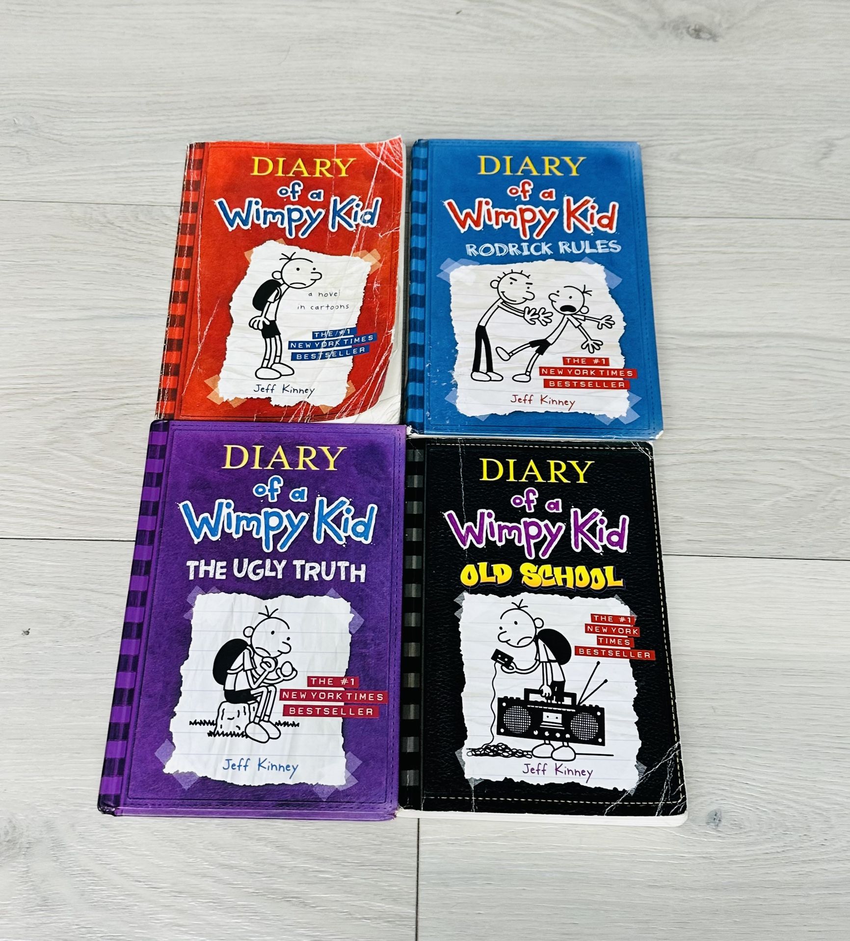 Diary Of A Wimpy Kid Book Lot #'s 1, 2, 5, 10