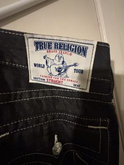True Religion, Straight, Black, Size 32