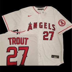 Mike Trout #27 Los Angeles Angels Nike Stitched Home White Jersey NWT SIZE XL