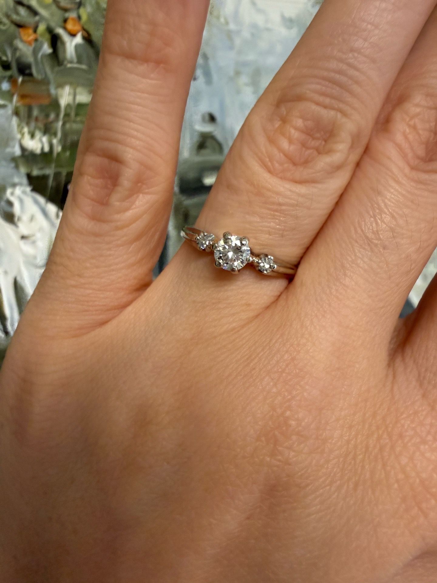14K white gold natural diamonds beautiful engagement wedding ring