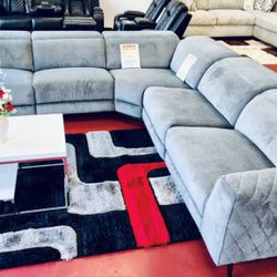 🆕Power Reclining Sectional Sofa With LED Light. Only $49 Now And Pay Later Without Credi . Same Day Delivery 