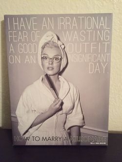 Art Decor Canvas Marilyn Monroe Quote