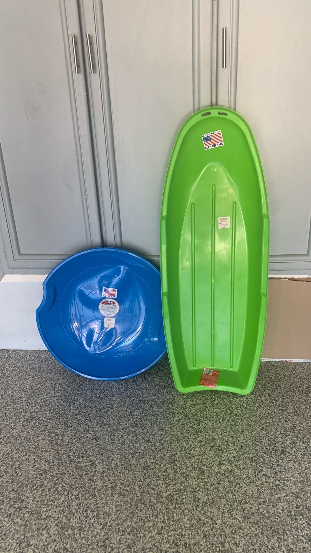 Two plastic Snow shelds