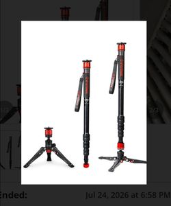 IFOOTAGE Monopod Cobra 3 A180T, 71" Aluminum Camera Monopod with Feet, Telescopic Video Mono pod Compatible with Sony Canon Nikon DSLR Cameras, Payloa