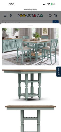 Spring Cottage Dining Room with 4 chairs in excellent condition from Rooms To Go