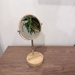 Double-Sided Vanity Mirror with Storage – Like New