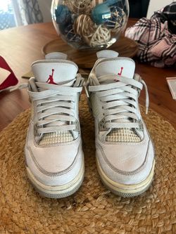 Air Jordan 4 White Gray Sneakers