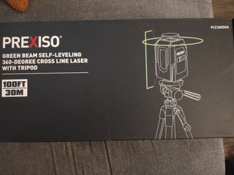 Prexiso green beam self-leveling 360° cross line laser with tripod