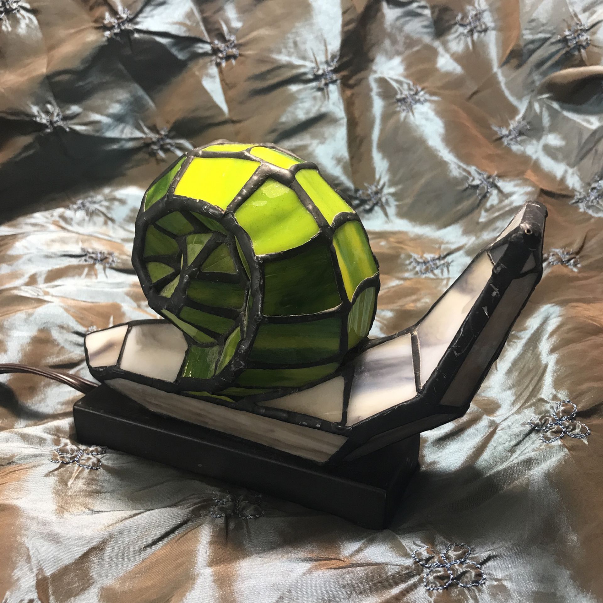 Small Stained Glass Snail Lamp