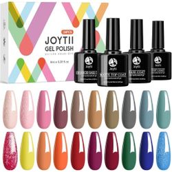 Joytii Gel Nail Polish Set, 23Pcs Gel Nail Polish Kit with No Wipe Glossy/Matte Top Coat and Base Coat, UV/LED Soak Off Gel Polish for Manicure and Pe