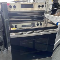 GE electric stove glass top in stainless steel