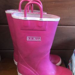 Girls size 13, LL Bean , pink rain boots