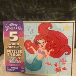 Disney Princess 5 Wood Puzzles 