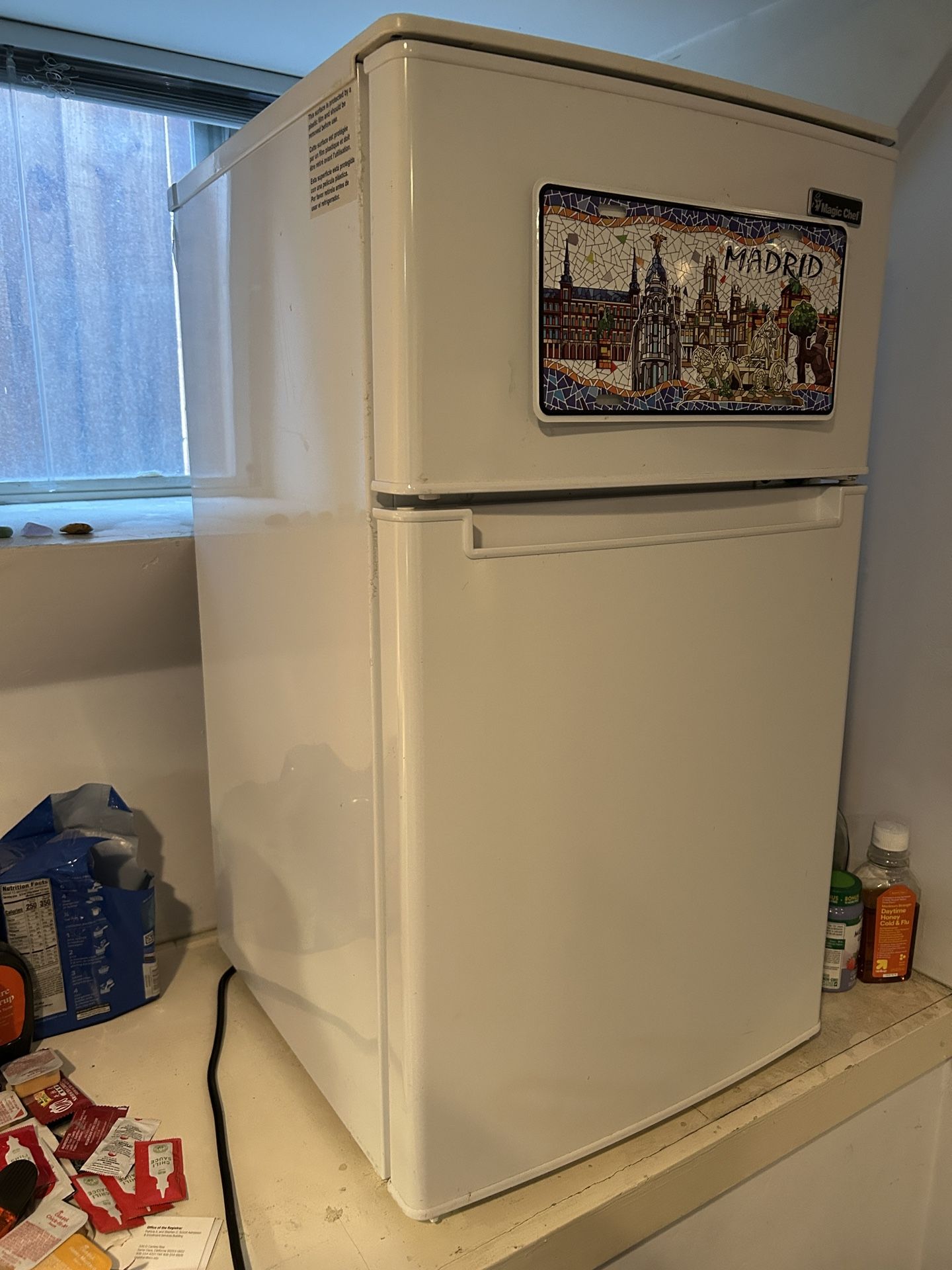 White Magic Chef Mini Fridge + Freezer