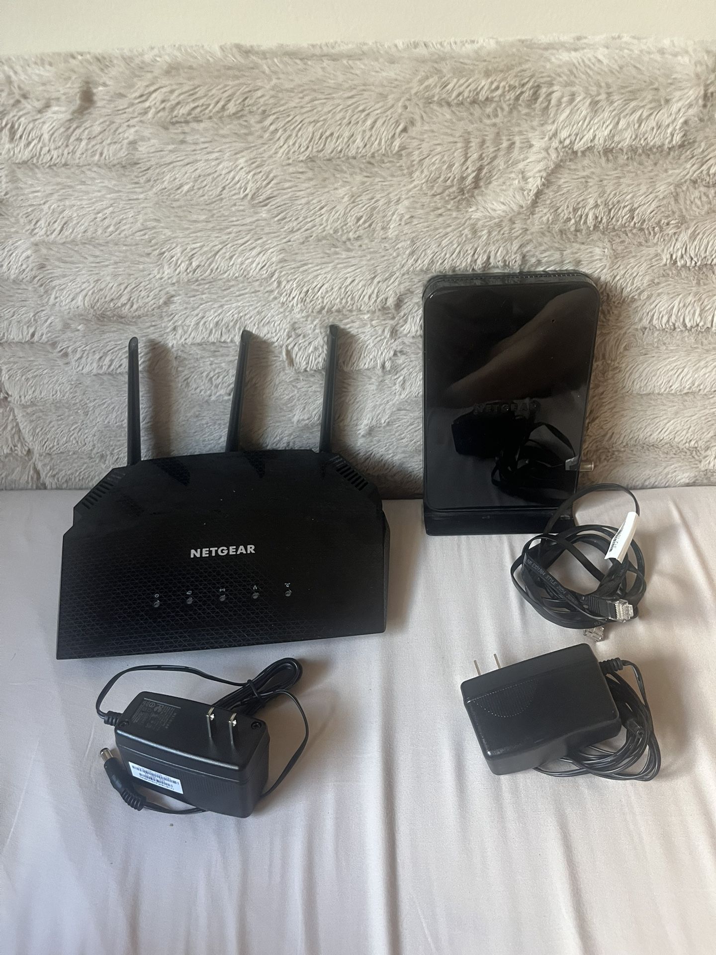 NETGEAR router And Modem. 