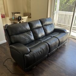 Dark Blue Grey Power Reclining Soda 