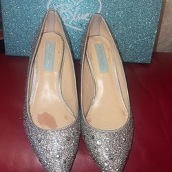 BETSEY JOHNSON RHINESTONE HEELS 6