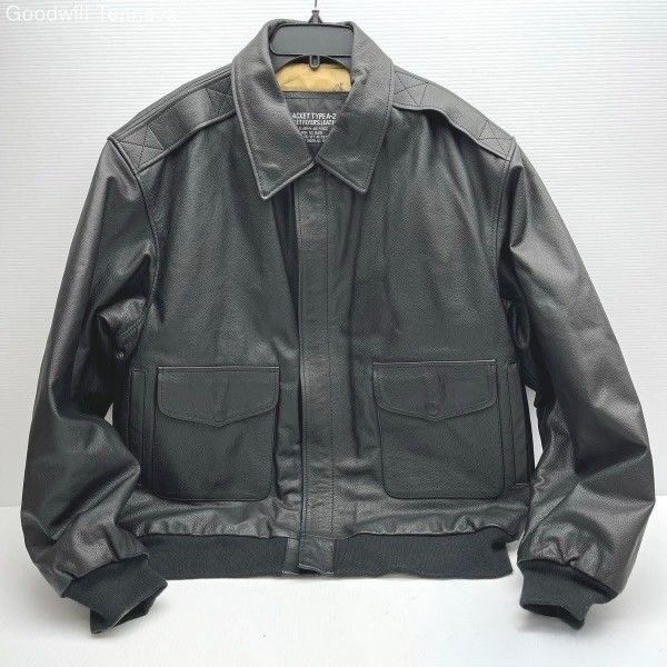 Vintage Type A-2 Flyer's Bomber Flight Leather Jacket US Army Air Force Large