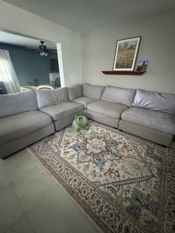 5 Seat Sectional Modular Sofa by Jolene Silver Grey Living Spaces