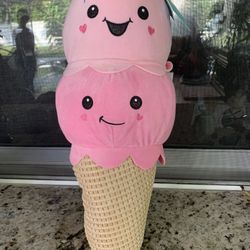 Ice Cream Plush Pillow Toy with Rainbow Sprinkles