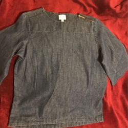 Martha Stewart Denim Top Size S