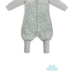 Love to Dream Organic Long Sleeve Baby Sleep Suit (3Y), Super Soft Temp Regulating Sleeping Suit, 1TOG All Seasons Wearable Blanket, Green
