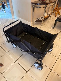 Folding Utility Wagon Cart Black