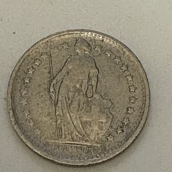 1969 Switzerland 1/2 Franc Coin