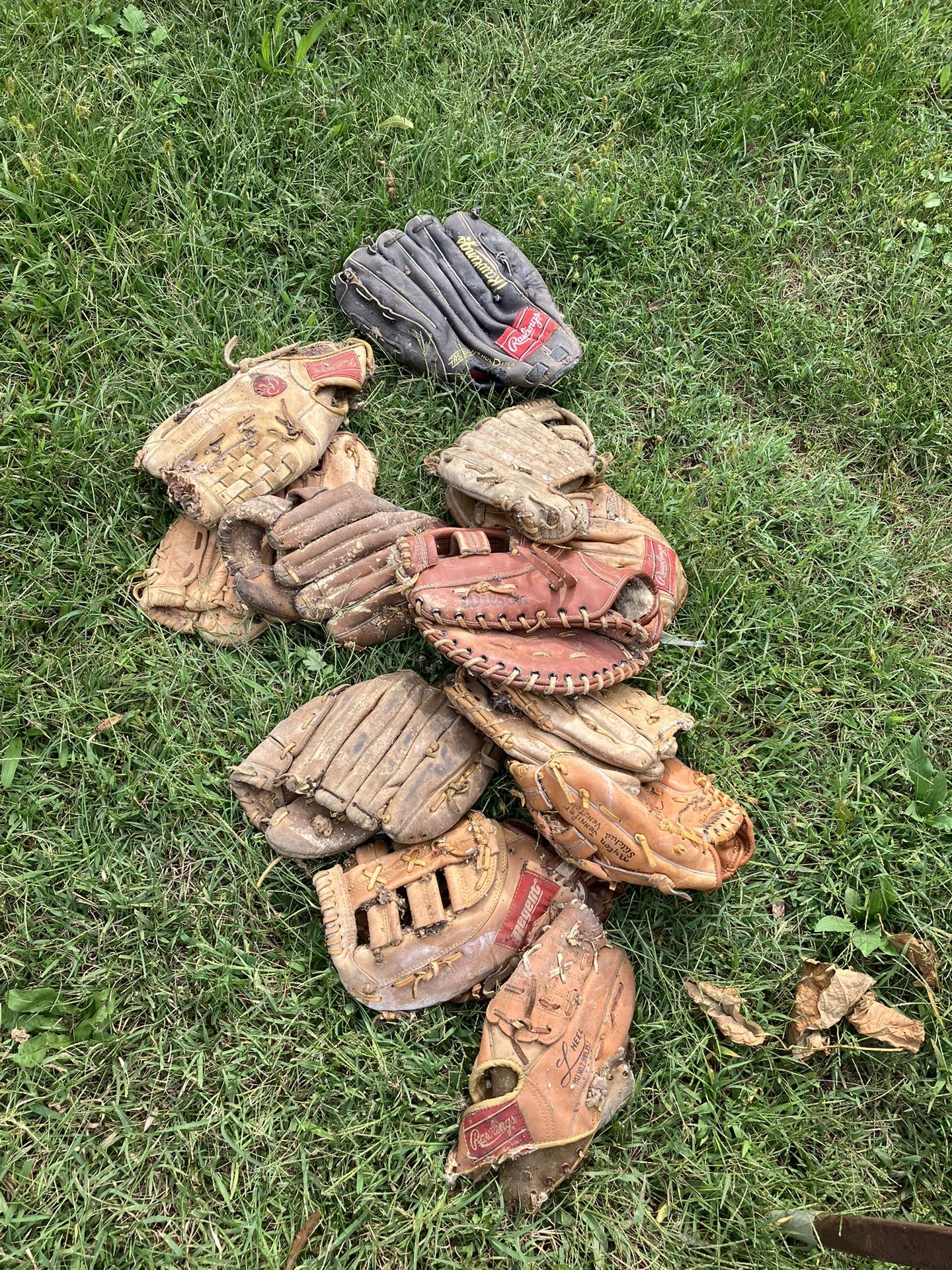 Old antique vintage baseball gloves, rare