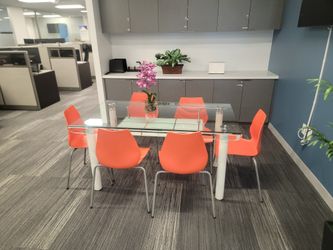 Glass Table With Chairs For Office